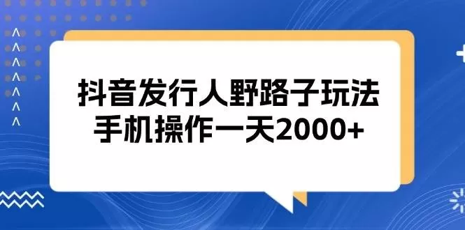 抖音发行人野路子玩法，手机操作一天2000+-颜夕资源网-第16张图片
