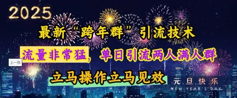 “跨年群”引流，流量非常猛，单日引流两人满人群，立马操作立马见效【揭秘】-颜夕资源网-第16张图片