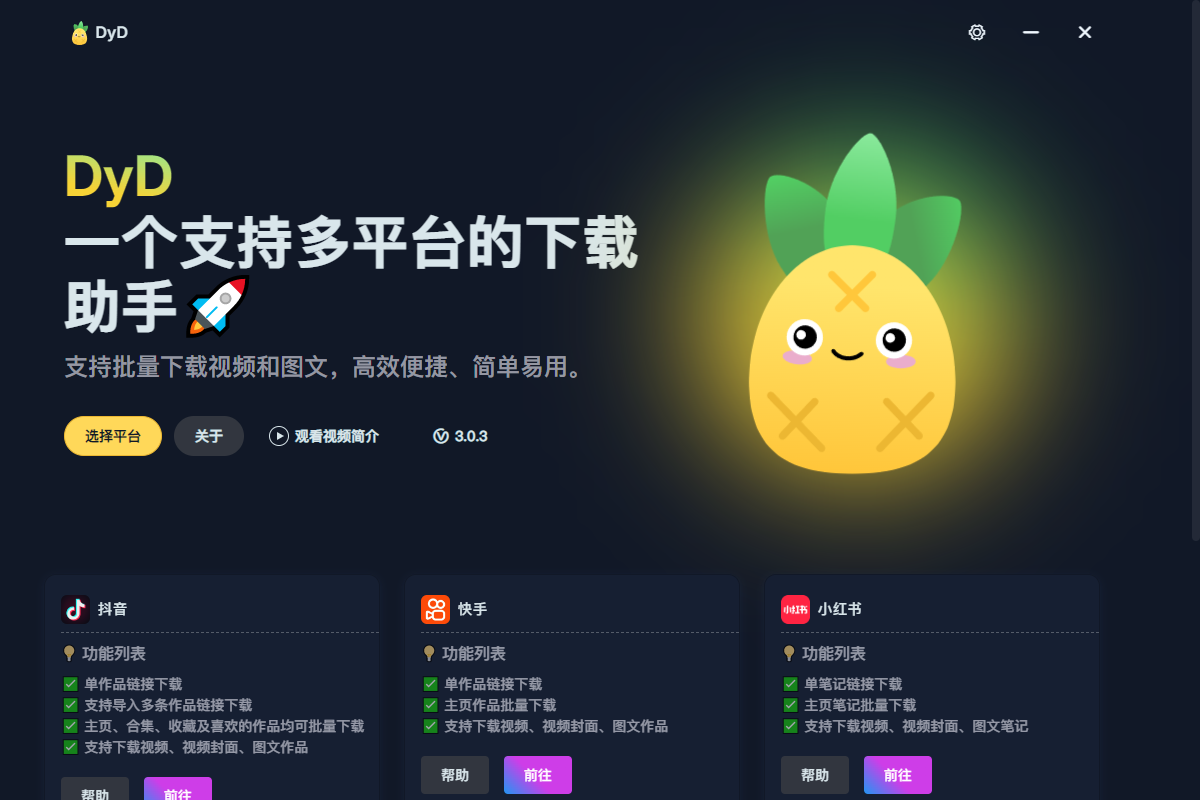 DyD 多平台短视频无水印下载 v3.0.3 绿色便携版-颜夕资源网-第16张图片