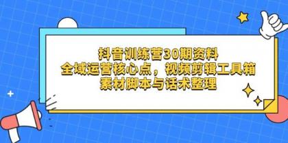 抖音训练营30期资料，全域运营核心点，视频剪辑工具箱 素材脚本与话术整理-颜夕资源网-第16张图片