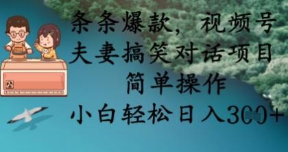 条条爆款，视频号夫妻搞笑对话项目，简单操作，小白轻松日入3张-颜夕资源网-第16张图片