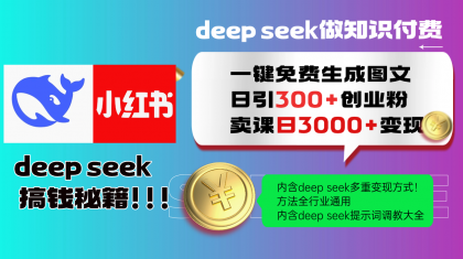 Deepseek 一键免费生成小红书图文日引300+创业粉,日变现3000+ 方法全行业通用-颜夕资源网-第16张图片 Deepseek 一键免费生成小红书图文日引300+创业粉,日变现3000+ 方法全行业通用-颜夕资源网-第16张图片