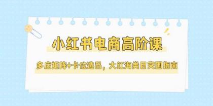 小红书电商高阶课,多店矩阵+卡位选品,大红海类目突围指南(更新5月)-颜夕资源网-第16张图片 小红书电商高阶课,多店矩阵+卡位选品,大红海类目突围指南(更新5月)-颜夕资源网-第16张图片