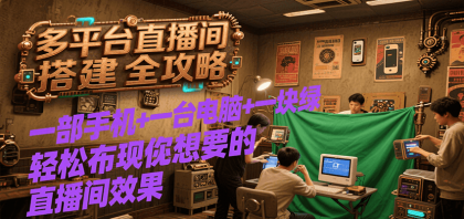 多平台直播间搭建全攻略,一部手机+一台电脑+一块绿布轻松实现你想要的直播间效果-颜夕资源网-第16张图片 多平台直播间搭建全攻略,一部手机+一台电脑+一块绿布轻松实现你想要的直播间效果-颜夕资源网-第16张图片