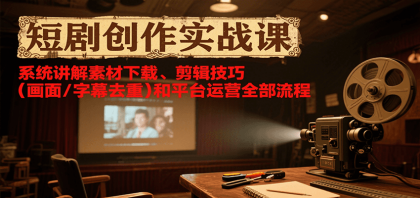短剧创作实战课，系统讲解素材下载、剪辑技巧（画面/字幕去重）和平台运营全部流程-颜夕资源网-第16张图片