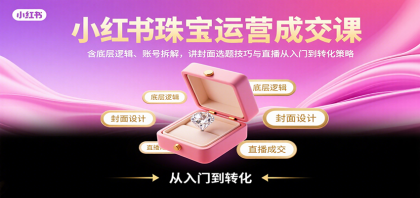 小红书珠宝运营成交课：含底层逻辑、账号拆解，讲封面选题技巧与直播从入门到转化策略-颜夕资源网-第16张图片