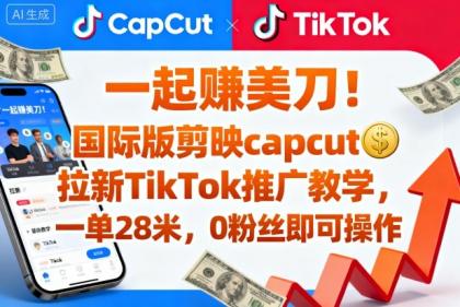 一起賺美刀！国际版剪映capcut拉新TikTok推广教学，一单28米，0粉丝即可操作(附推广入口和教学)-颜夕资源网-第16张图片