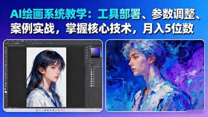 AI绘画系统教学：工具部署+参数调整+案例实战+核心技术，月入5位数-61节课-颜夕资源网-第16张图片