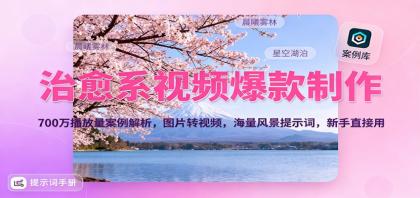 治愈系视频爆款制作，700万播放量案例解析，图片转视频，海量风景提示词，新手直接用-颜夕资源网-第16张图片