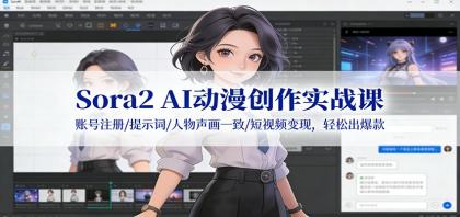 Sora2 AI动漫创作实战课：账号注册/提示词/人物声画一致/短视频变现，轻松出爆款-颜夕资源网-第16张图片