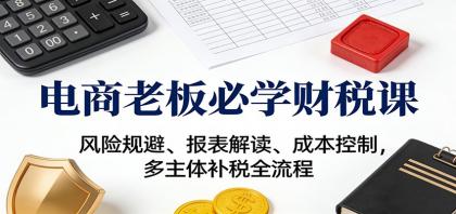 电商老板必学财税课：风险规避、报表解读、成本控制，多主体补税全流程-颜夕资源网-第16张图片