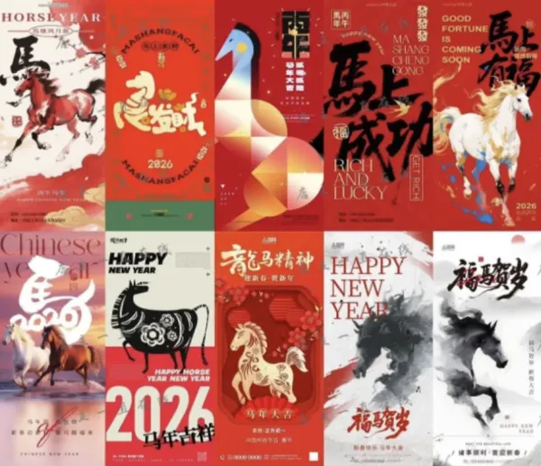 80款2026马年新年海报PSD素材-颜夕资源网-第15张图片