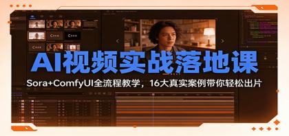AI视频实战落地课：Sora+ComfyUI全流程教学，16大真实案例带你轻松出片-颜夕资源网-第16张图片