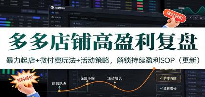 多多店铺高盈利复盘：暴力起店+微付费玩法+活动策略，解锁持续盈利SOP（更新）-颜夕资源网-第16张图片