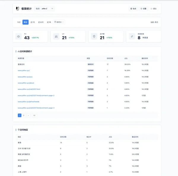 PHP网站统计系统 极简统计 支持宝塔本地部署-颜夕资源网-第16张图片
